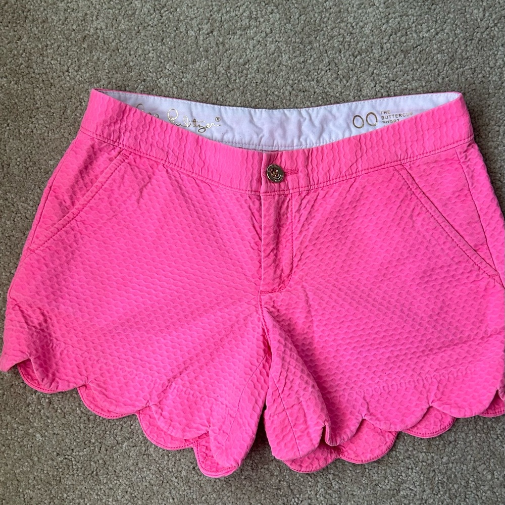 Lilly Pulitzer High Waist Pink Scalloped Shorts